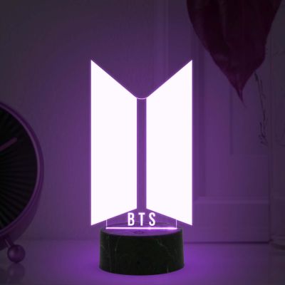 3D Illusion Kpop BTS night Lamp with Automatic Color Changing Light Gift for BTS Army Lover , Birthday Gift for Girls Boys , Bedroom Decor
